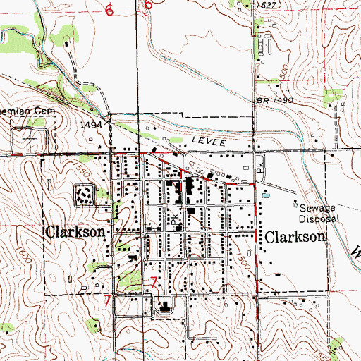 Topographic Map of Clarkson, NE