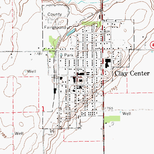 Topographic Map of Clay Center, NE