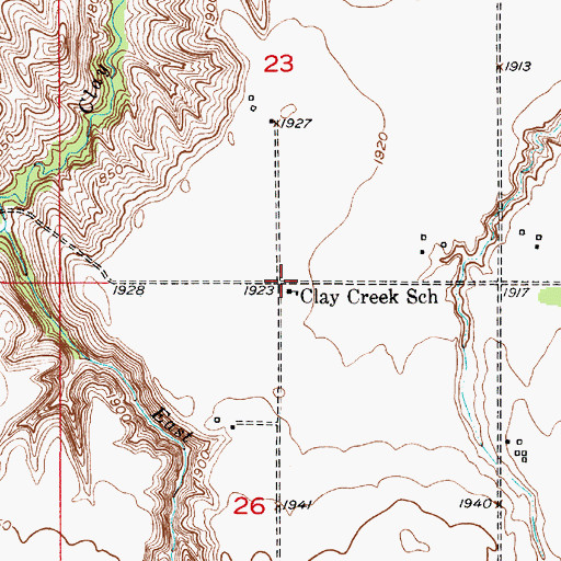 Topographic Map of Clay Creek School, NE