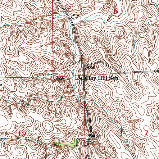 Topographic Map of Clay Hill School, NE