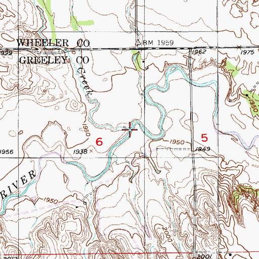 Topographic Map of Clear Creek, NE