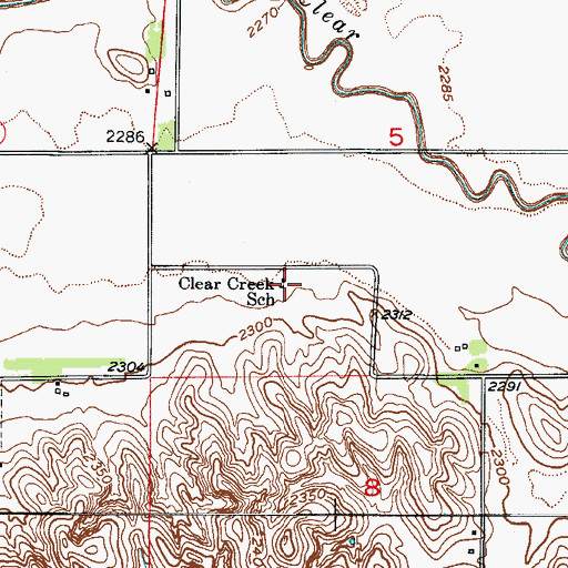 Topographic Map of Clear Creek School (historical), NE