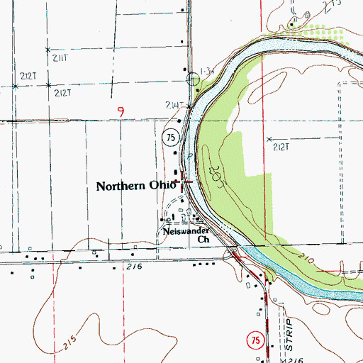 Topographic Map of Northern Ohio, AR