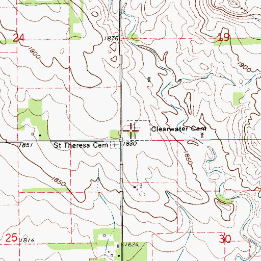 Topographic Map of Clearwater Cemetery, NE