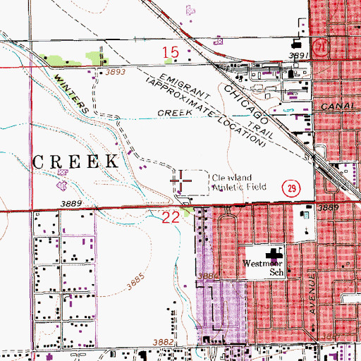 Topographic Map of Cleavland Athletic Field, NE