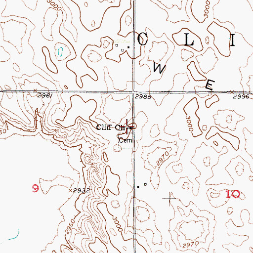 Topographic Map of Cliff Church, NE