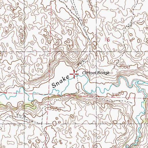 Topographic Map of Clifford Bridge, NE