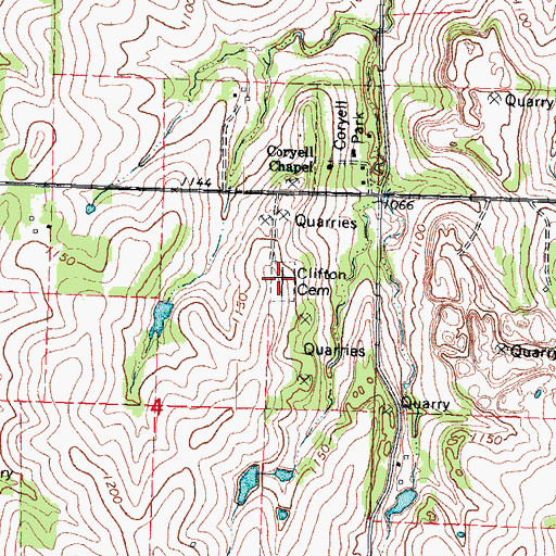 Topographic Map of Clifton Cemetery, NE