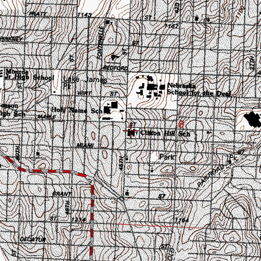 Topographic Map of Clifton Hill School, NE