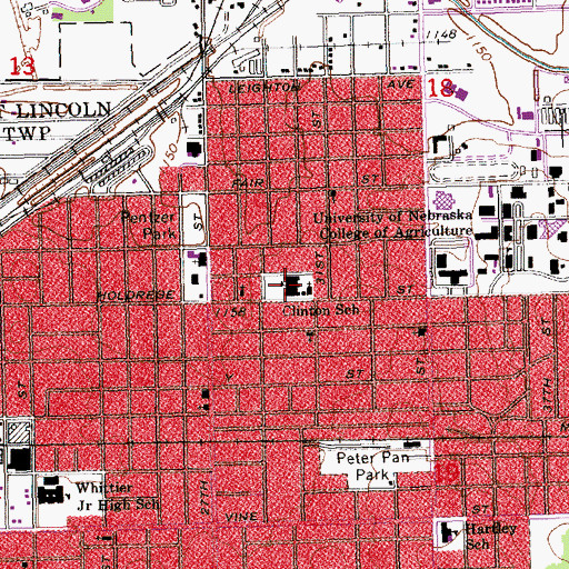 Topographic Map of Clinton Elementary School, NE