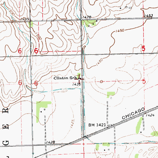 Topographic Map of Clinton School (historical), NE