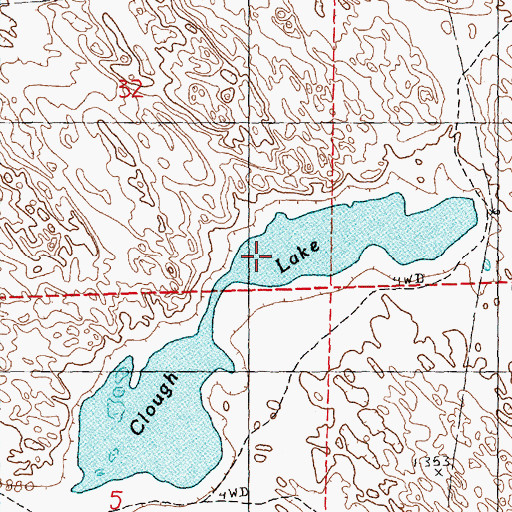 Topographic Map of Clough Lake, NE