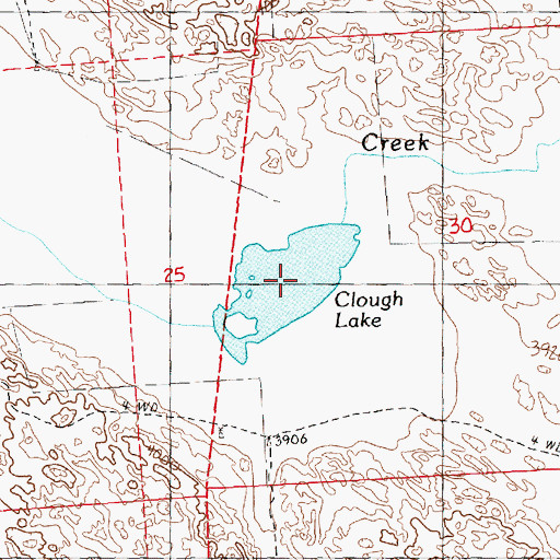 Topographic Map of Clough Lake, NE