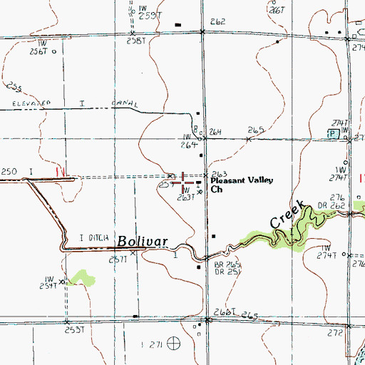 Topographic Map of Pleasant Valley United Methodist Church, AR