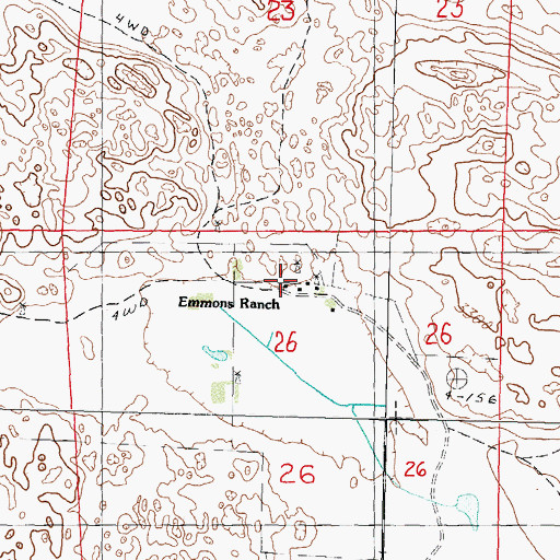 Topographic Map of Emmons Ranch, NE