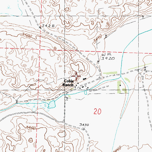 Topographic Map of Coble Ranch, NE