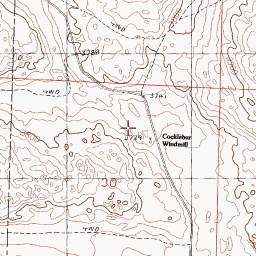 Topographic Map of Cocklebur Windmill, NE