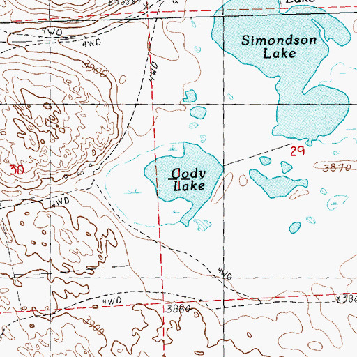 Topographic Map of Cody Lake, NE