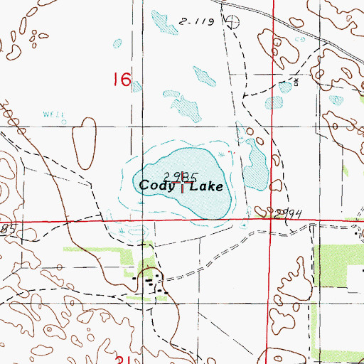 Topographic Map of Cody Lake, NE