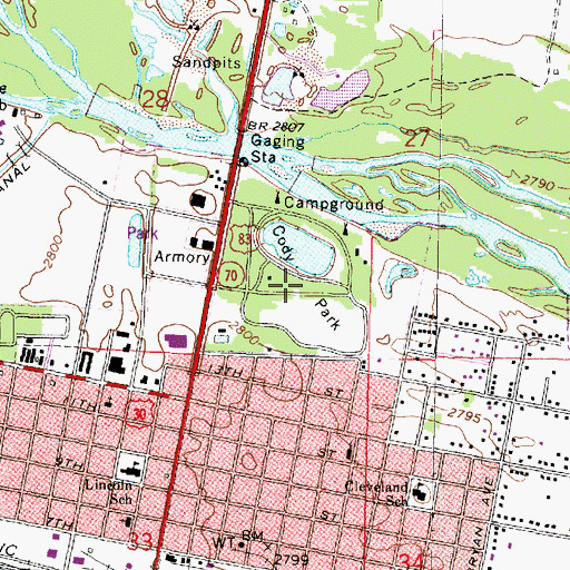 Topographic Map of Cody Park, NE