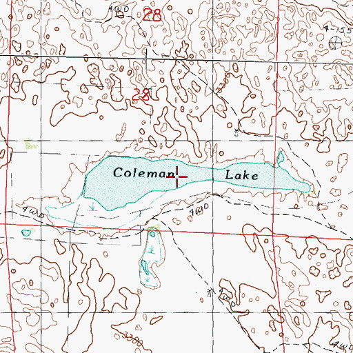 Topographic Map of Coleman Lake, NE