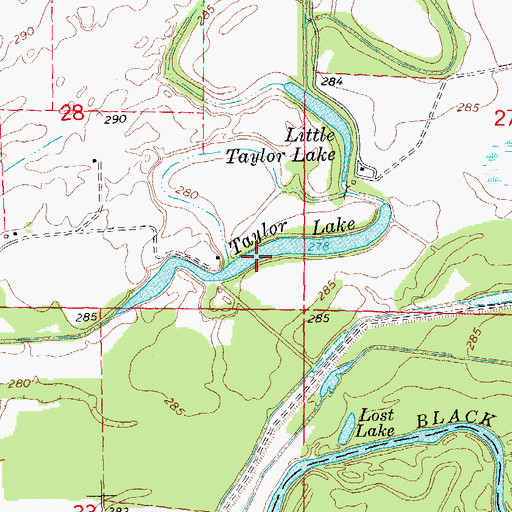 Topographic Map of Taylor Lake, AR