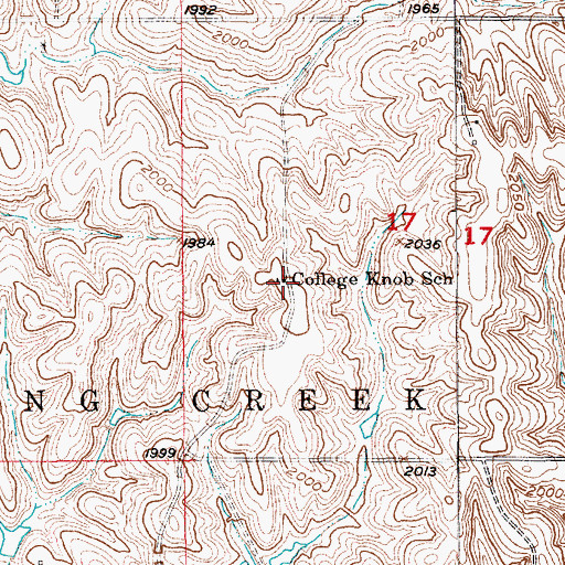 Topographic Map of College Knob School, NE