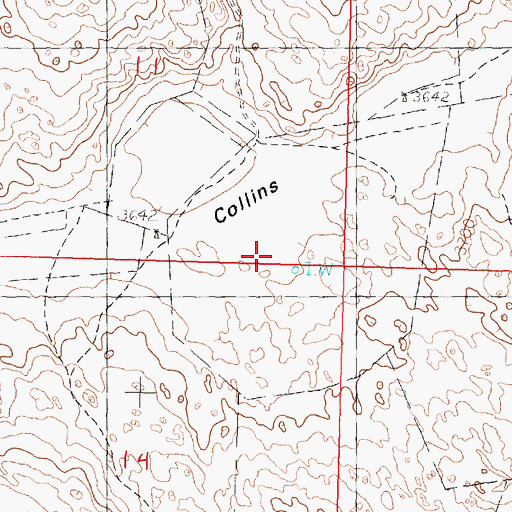 Topographic Map of Collins Valley, NE