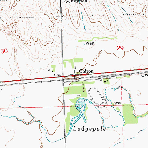 Topographic Map of Colton, NE