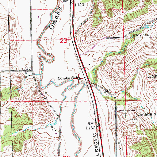 Topographic Map of Combs School, NE