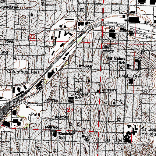 Topographic Map of Comenius School, NE