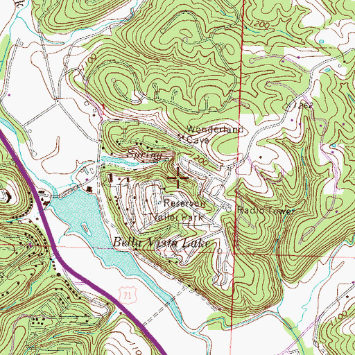 Topographic Map of Bella Vista Lake, AR