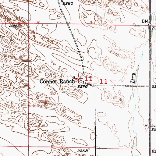 Topographic Map of Conner Ranch, NE