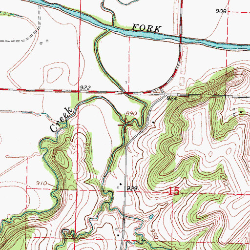 Topographic Map of Contrary Creek, NE