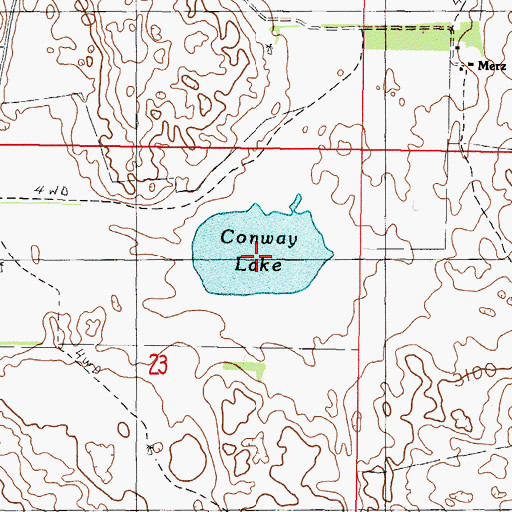 Topographic Map of Conway Lake, NE