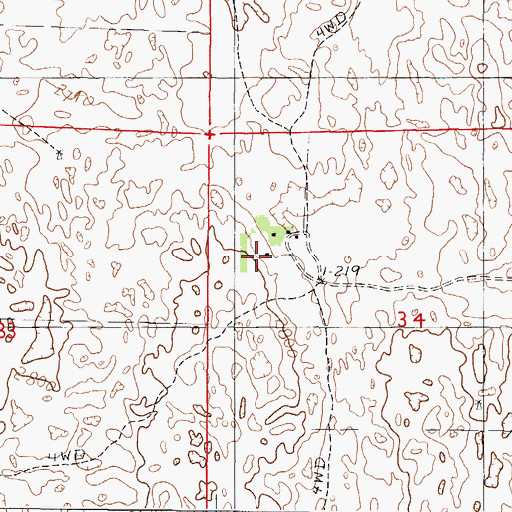 Topographic Map of Cook Ranch, NE
