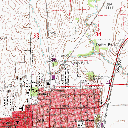 Topographic Map of Cooks Park, NE