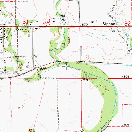 Topographic Map of Coon Creek, NE