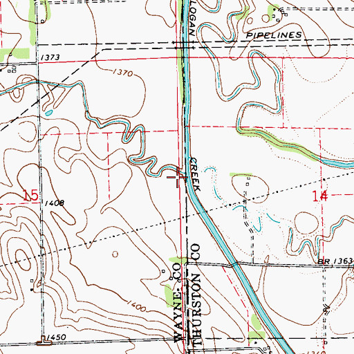 Topographic Map of Coon Creek, NE