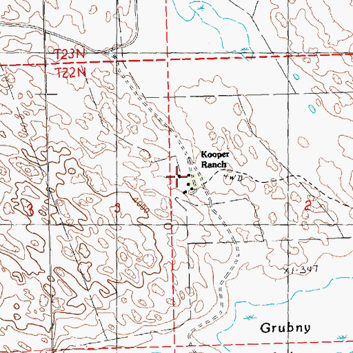 Topographic Map of Kooper Ranch, NE