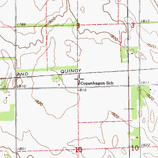 Topographic Map of Copenhagen School, NE