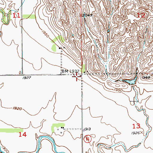 Topographic Map of Corncob School, NE