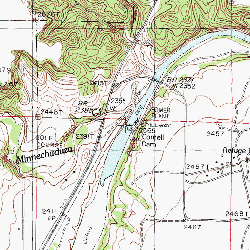 Topographic Map of Cornell Dam, NE