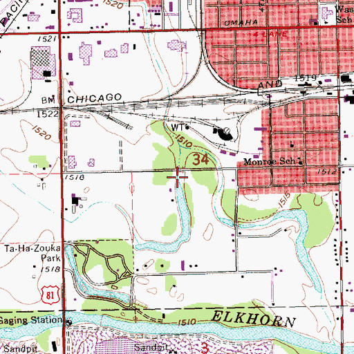 Topographic Map of Corporation Gulch, NE