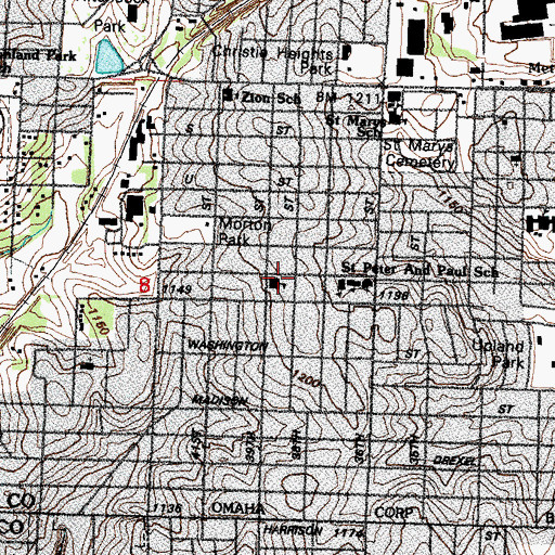 Topographic Map of Corrigan School, NE