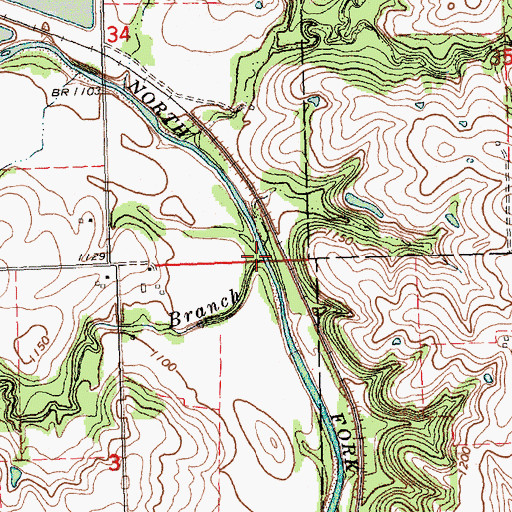 Topographic Map of Corson Branch, NE