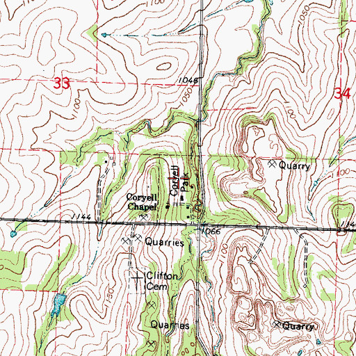 Topographic Map of Corvell Park, NE