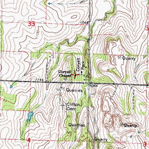 Topographic Map of Coryell Chapel, NE