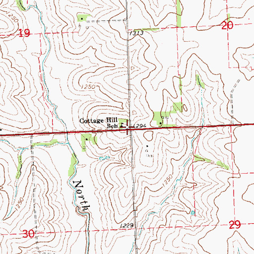 Topographic Map of Cottage Hill School (historical), NE