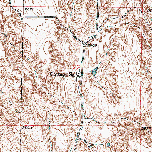 Topographic Map of Cottage School (historical), NE